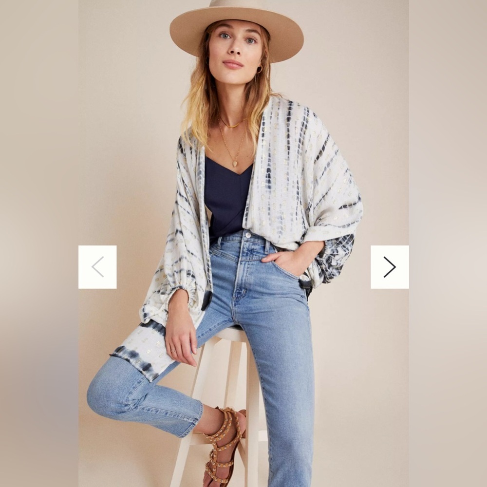 Anthropologie Vada Shimmer Cocoon Kimono Cardigan One Size